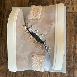 NEW Sole Society Hi-Top Shoes in Latte & Natural Suede